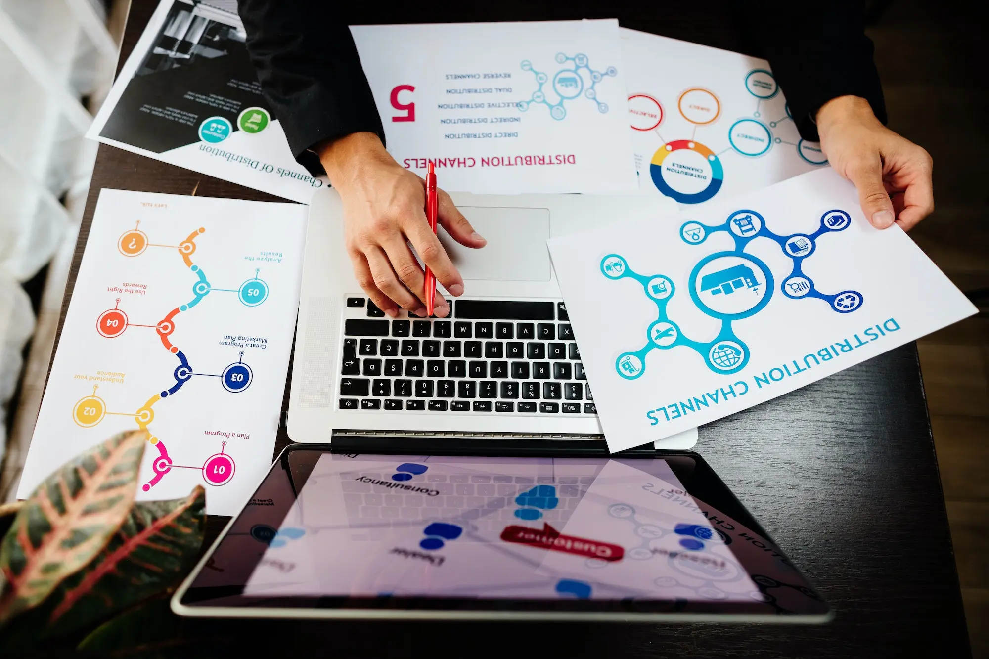 marketing manager making marketing distribution channels plans